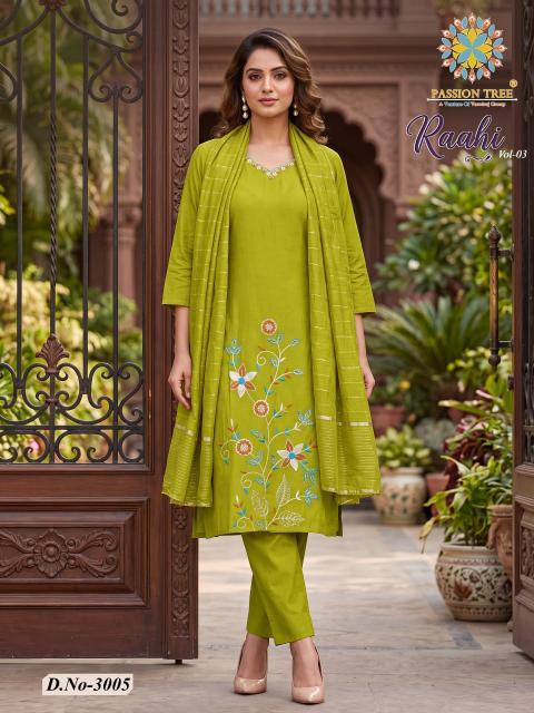 Passion tree raahi vol-3 daily wear silk kurtis wholesale